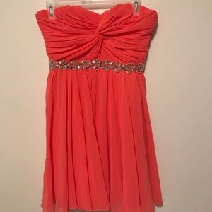 Pink strapless homecoming dress